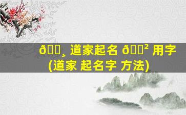 🕸 道家起名 🌲 用字(道家 起名字 方法)